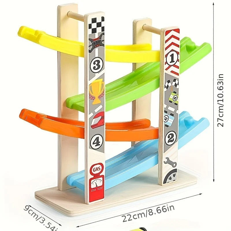 LiyaJoy™ SpeedRamp – Wooden Toddler Toy Car Track Set