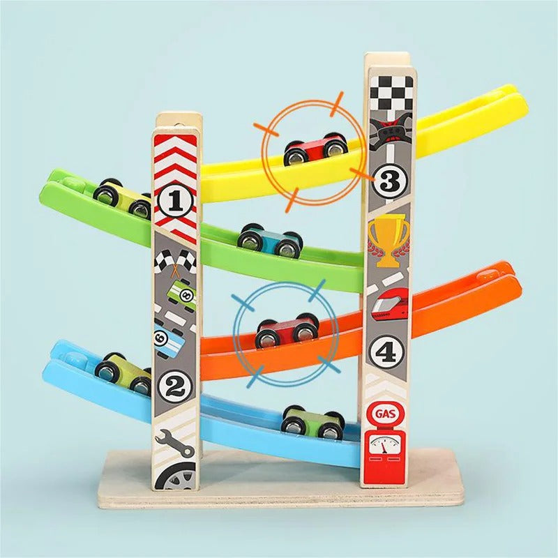 LiyaJoy™ SpeedRamp – Wooden Toddler Toy Car Track Set